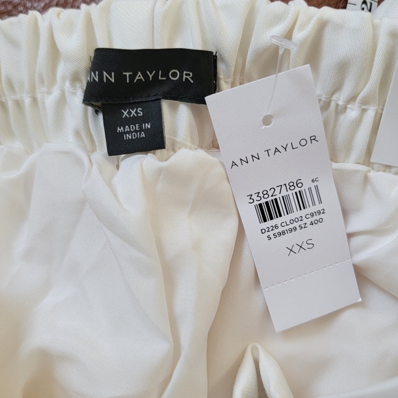 Ann Taylor Easy Ankle High Rise Pull On Pant, White, Women's Size XXS - Picture 10 of 11